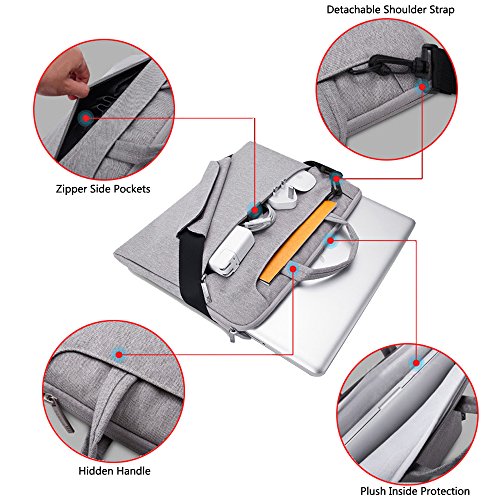Lacdo 13 Inch Laptop Shoulder Bag Sleeve Case for 13 inch MacBook Pro 2012-2015/13 inch MacBook Air A1466 A1369 2010-2017 / Lenovo HP Dell Acer ASUS Chromebook 13, 13.8 inch Surface Laptop 7, Gray - color: Gray, size: Older MacBook Air Pro & 13 Inches