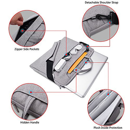 Lacdo 13 Inch Laptop Shoulder Bag Sleeve Case for 13 inch MacBook Pro 2012-2015/13 inch MacBook Air A1466 A1369 2010-2017 / Lenovo HP Dell Acer ASUS Chromebook 13, 13.8 inch Surface Laptop 7, Gray - color: Gray, size: Older MacBook Air Pro & 13 Inches