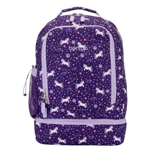 Bentgo Kids 2-in-1 Backpack & Insulated Lunch Bag - Durable 16” Backpack & Lunch Container in Unique Prints for School & Travel - Water Resistant, Padded & Large Compartments (Unicorn) - color: Unicorn