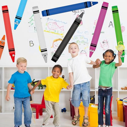 Mooliwe 40 Pcs Jumbo Crayon Bulletin Board Cutouts Set, 35 Inch Large Cardboard Crayons Cutout Posters for Classroom Bulletin Board Door Window Back to School Decorations