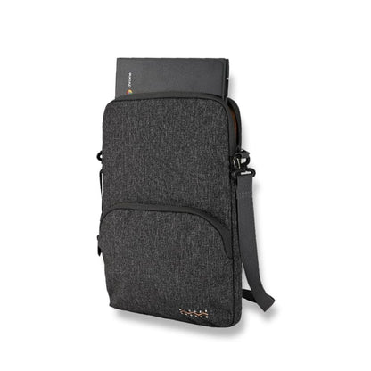 Higher Ground 11IN-13IN Elements Plus, Grey. Top Load Sleeve for Chromebooks, Tablets, Notebooks with Coated Fabric, Exterior Pocket & Removable Shoulder Strap Easily Slips in Backpack.