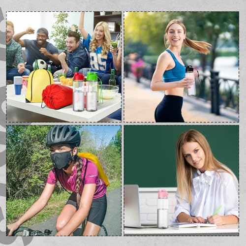 40 Pcs 17 oz Plastic Water Bottles Bulk and Drawstring Backpack Set for Back to School Gifts Reusable Flip Top Leakproof Water Bottles with Handle Adults Sports Gym Travel Outdoor(Chic) - color: Chic