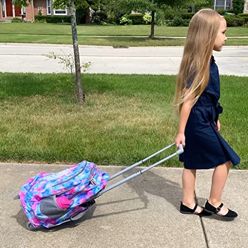 Seastig Kids Rolling Backpack 18in Wheeled Backpack with Wheels - color: Unicorn