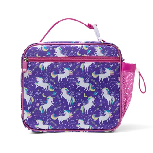 MEXS Kids Lunch Bag, Insulated Lunch Box Girls Boys, Durable Lunch Tote(adjustable) with Water Bottle Holder/Water-resistant Lining, Toddler Lunch Picnic Cooler Bag for School Travel (Starry Unicorn) - color: Starry Unicorn