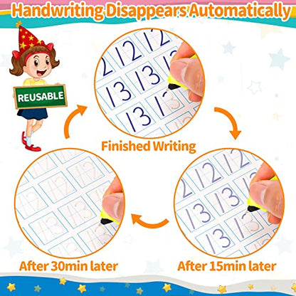 AALGO Large Magic Grooved Writing Practice Book-Reusable Handwriting Practice for Kids 8-10- Pre k workbooks - size: 10.2inx7.2in