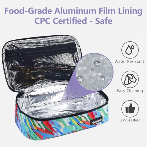 Gloppie Small Lunch Bag Insulated Lunch Box Mini Lunchbox Portable Lunch Cooler Bag Adult Lunch Pail Petty Food Containers Reusable Snack Bag, Camouflage Watercolor - color: Watercolor