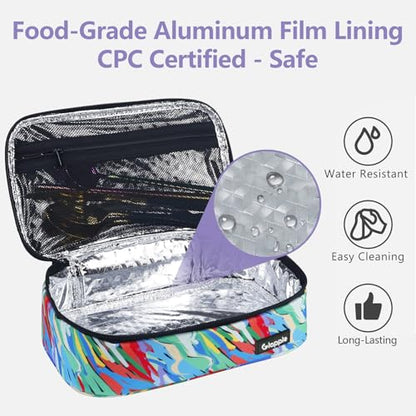 Gloppie Small Lunch Bag Insulated Lunch Box Mini Lunchbox Portable Lunch Cooler Bag Adult Lunch Pail Petty Food Containers Reusable Snack Bag, Camouflage Watercolor - color: Watercolor
