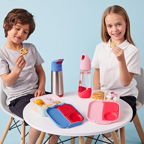b.box Mini Lunch Box Kids | 4.25 Cup Leak Proof Bento Box for Kids Ages 3+ | 3 Compartment Snack Containers, School Lunch Container, Dishwasher Safe, BPA-Free, PFAS-Free - Lemon Twist - color: Lemon Twist, size: 1-pack