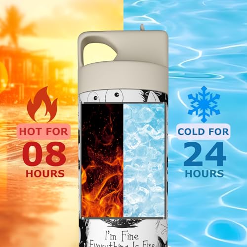 Cute Cat Loves 20oz Tumbler with Straw and Lid Gift for Boys Girls Water Bottle Travel Kettle Cup for Car Cold and Hot Stainless Steel Double Wall Insulated Student Mug (white) - color: White