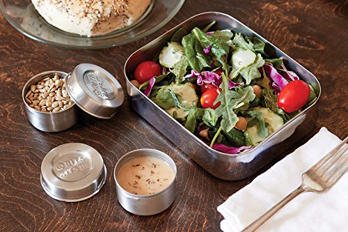 Bits Kits Bento Box Lunch and Condiment Containers Bundle, Stainless Steel | For Kids & Adults | Easily Fits In Lunchboxes | Durable Stainless Steel | Dishwasher Safe | Full Lunch Set | On The Go - style: Set of 3