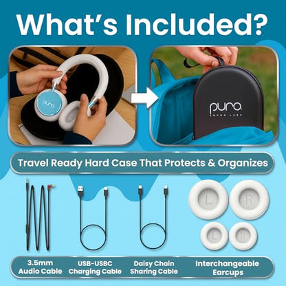 Puro Sound Labs Kids Wireless Headphones – Volume-Limiting 85dB, Built-In Mic, Studio-Grade Sound, 20-Hour Battery Life, Comfortable Fit & Easy to Connect Kids Bluetooth Headphones – BT2200 Plus, Teal - color: Teal