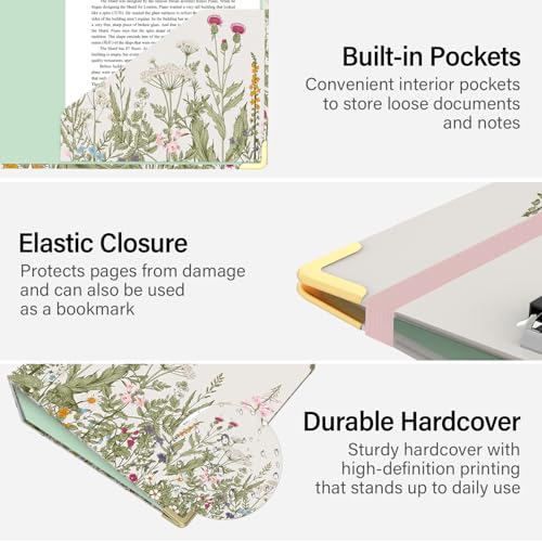 3 Ring Binder 2 Inch for Letter Size 8.5" x 11" Paper, Clipboard Binder with 5 Tabbed Dividers with Pockets, Plastic Folder and 40 Divider Stickers, School and Office Supplies, Garden Flowers - color: Garden Flowers, size: 2 Inch