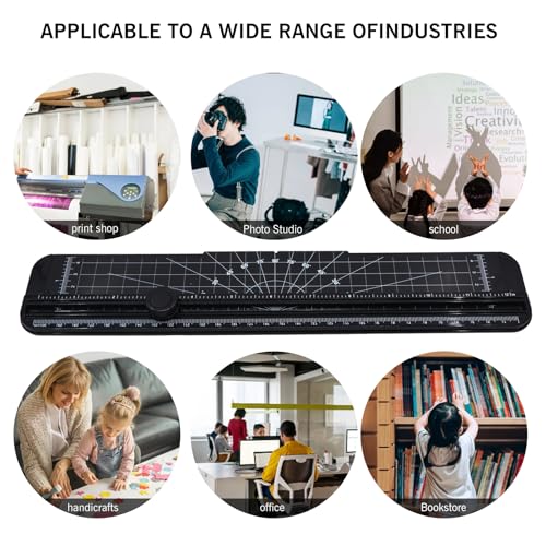 2PCS Paper Cutter Slider, 12 Inch Portable Paper Trimmer, Straight Cutting Guillotine, Cardboard Cutter for Paper Photo Vinyl Label Coupon Craft Paper(Black) - color: Black