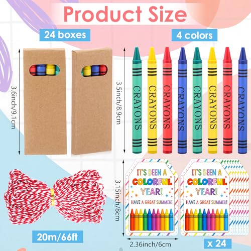 Resurhang 24 Sets/96 Pcs Crayons Bulk 4 Color Back to School Gifts Individual Packs Mini Wrapped Wax Washable Crayons for Student School Supplies Classroom Rewards Gifts - color: 4 Color