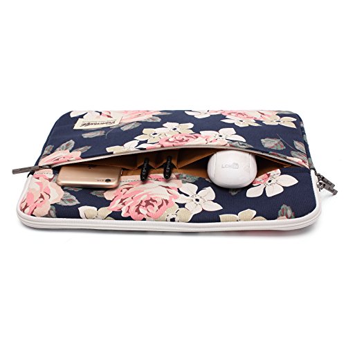 Canvaslife White Rose Patten Laptop Sleeve 14 inch 14.0 inch Laptop case Bag - color: White Rose, size: 14 inch / 14.0 inch