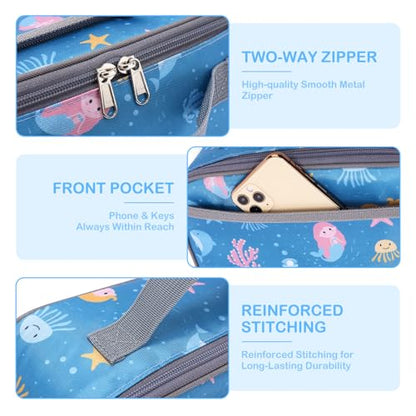 FlowFly Kids Lunch box Insulated Soft Bag Mini Cooler Back to School Thermal Meal Tote Kit for Girls, Boys, Mermaid - color: Mermaid1