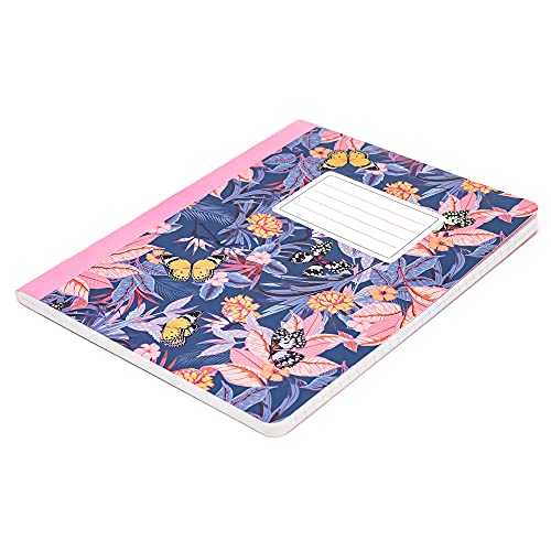 Pukka Pad, Composition Notebooks - 3 Pack of Journals Featuring 140 Pages of College Ruled 80GSM Paper with Sturdy Cover Stock - 9.75 x 7.5in - Bloom - color: Bloom, size: 3 Pack