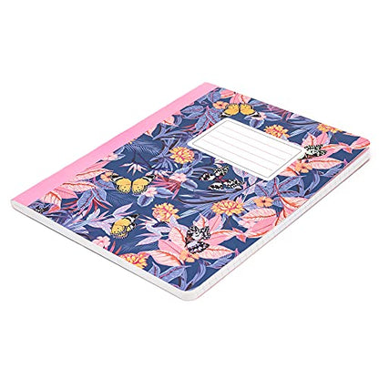 Pukka Pad, Composition Notebooks - 3 Pack of Journals Featuring 140 Pages of College Ruled 80GSM Paper with Sturdy Cover Stock - 9.75 x 7.5in - Bloom - color: Bloom, size: 3 Pack
