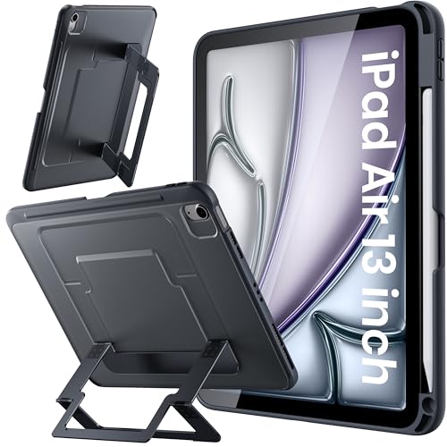 WSKEN for iPad Air 13 Inch Case - M4/M3/M2 (2026/2025/2024) | Multi Adjustable Kickstand, Ultra-Stable Cover with Pencil Holder, Shockproof Design for iPad Air 13 Inch Case, Black - color: Black, size: iPad Air 13" M4/M3/M2