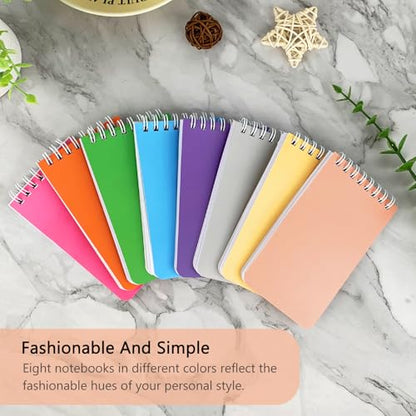 KTOJOY Small Spiral Notebook, 8 Pack, 3" x 5", Mini Pocket Notepad for Work, School, Office, Nurse, Travel