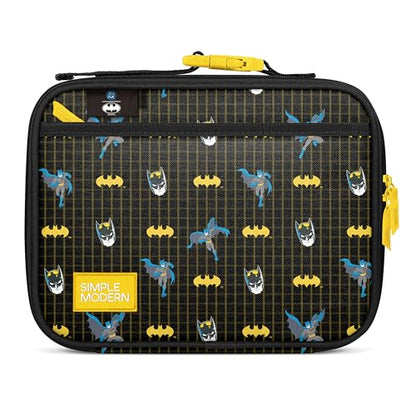 Simple Modern DC Comics Batman Kids Lunch Box & Insulated Lunch Bag | Hadley Cute Lunch Box for Girls, Boys, Toddlers | Fits Bento Box, Lunch Containers | Small Lunch Bag | Batman Icons - color: DC: Batman Icons