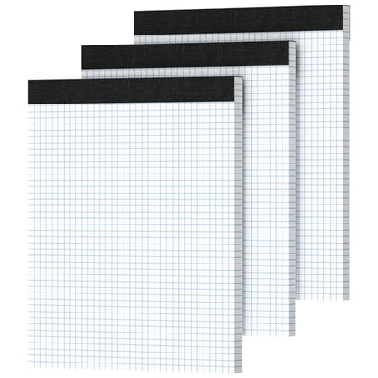 Graph Paper 8.5 X 11, 3 Pack, 4x4 Quad Ruled, Grid Paper Pad 8-1/2" X 11.75", Grid Pad 8.5 X 11.75, Engineering Notebook, Easy Tears Off, White 70 Gsm Graft Paper - style: 3 Pack
