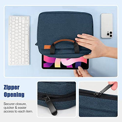 MoKo 9-11 Inch Tablet Sleeve Case, Protective Handle Shoulder Bag | Fits iPad Air 11-inch M4, iPad Pro 11-inch M5/M4, iPad A16, iPad 10th/Air 5/4th 10.9-inch and Tab S8/S9, Indigo - color: Indigo, size: 9-11 Inch