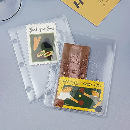 12 Pack Mini Size Clear Sheet Protectors 2.2 x 3.2 Inch Plastic Sleeves Page Protectors Top Loading Paper Protector for 3 Ring Binders, Acid-Free, Archival Safe for Documents and Photos - size: Mini