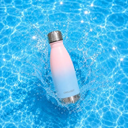 CHILLOUT LIFE 12oz Kids Insulated Stainless Steel Water Bottle, Leak Proof | Small Metal Water Bottle, Keeps Drinks Cold 24H & Hot 12H, Leak-Proof Screw Lid, Perfect for School, Travel & Sports - color: Cotton Candy