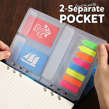 LEOBRO A5 Paper, Planner Inserts for A5 Binder, 5.5 x 8.5 Lined Paper, Loose Leaf Paper, with Binder Pockets, for Refillable Notebook, Journal, Planner Refills