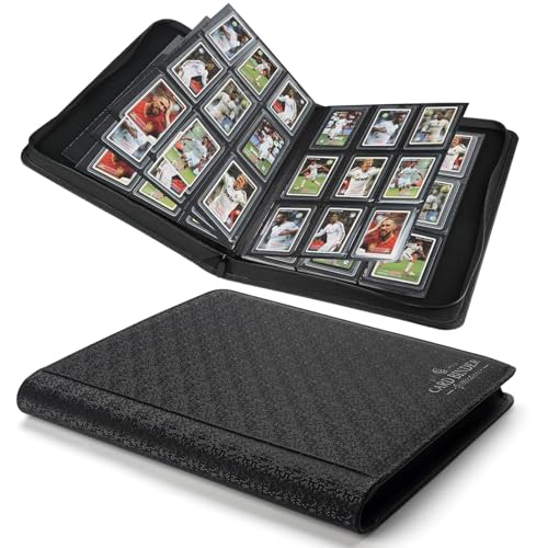 Toploader Binder,Toploader Hard Cases, 9-Pocket Pages Sleeves Hold up 288 Cards.Toploader Card Binder with Sleeves for “3×4” rigid，Card Holder(black) - color: black3, size: 9 Pocket 288 Toploader