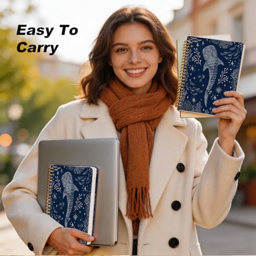 2 Pcs Retro Whale Shark Spiral Notebook Journal Whale Shark Gifts Dark Blue College Ruled Notebook Ocean Animal Lover Gifts Marine Biology Notebooks for Work Diary Office Supplies 5.5x8.3 Inch - color: Multicolour 0167