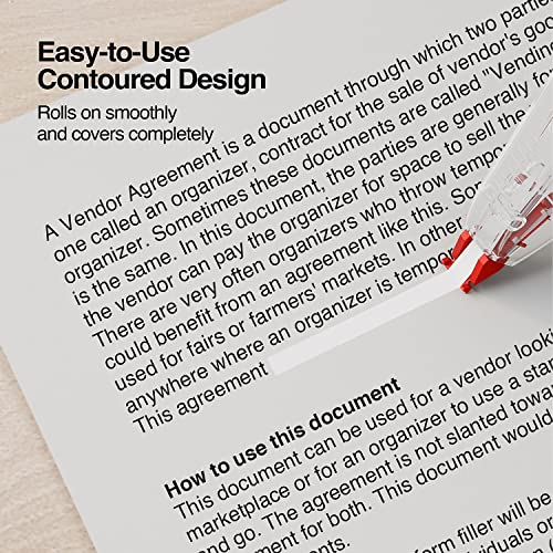 STAPLES Correction Tape, White, 30 Pack – Bulk Instant‑Dry Tape for Offices, Classrooms & Admin Use - style: 30 Pack