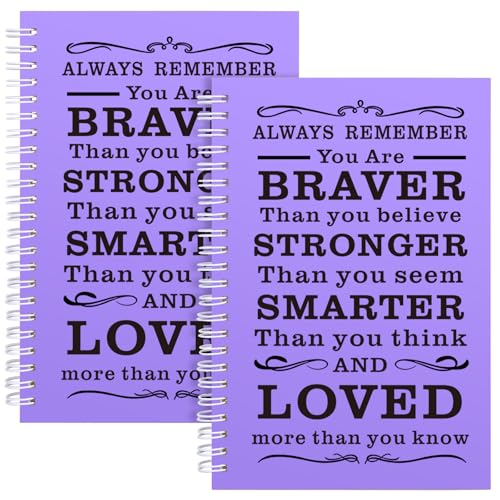 JOHSBYD Spiral Notebook Journal, 2 Pcs Hardcover Spiral Notebooks,College Ruled Hardcover Notebook for Work,A5 Notebooks for Work School Note taking, Lined Journal for Women (2pcs Always-Purple) - color: 2pcs Always-Purple