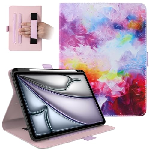 Dteck for iPad Air 13-inch Case 2024,iPad Case 12.9 inch Pro 6th/5th/4th/3rd Gen 2022/2021/2020/2018,Premium PU Leather Folio Stand Cover with Pencil Holder Auto Wake/Sleep Protective Cases,Colorful - color: 01 Colorful