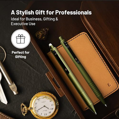 Everyman OD Green Grafton Pen and Pencil Set | Premium EDC Metal Gel Ink Pen + Mechanical Pencil | Refillable Executive Writing Tools for Office, Business, Men’s Gift & Daily Use - color: OD Green, style: Pen and Pencil Set