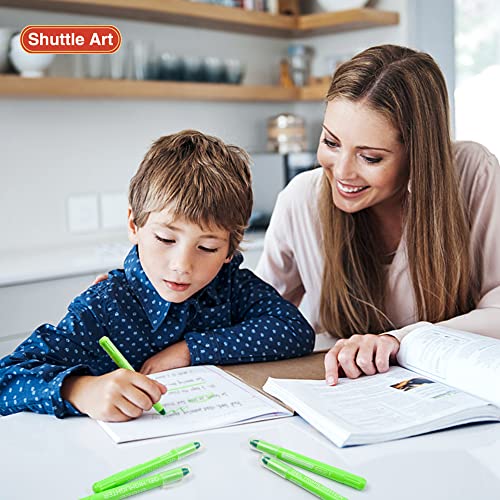 Shuttle Art 5 Pack Green Gel Highlighters,Bible Highlighters,No Bleed Through, Bible Journaling Supplies,Great for Journaling, Highlighting and Studying - color: Green