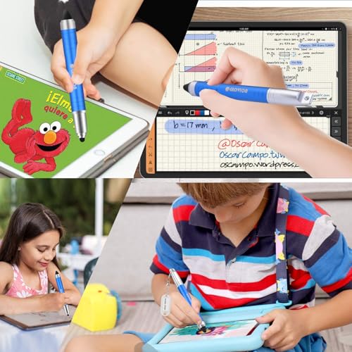 Stylus Pen for iPhone, Capacitive Stylus Pencil with Magnetic Cap 2 in 1 Kids Touch Screens Stylist Pens Compatible with Kindle Fire Android Kids Edition Tablet Ipad - Blue - color: Blue