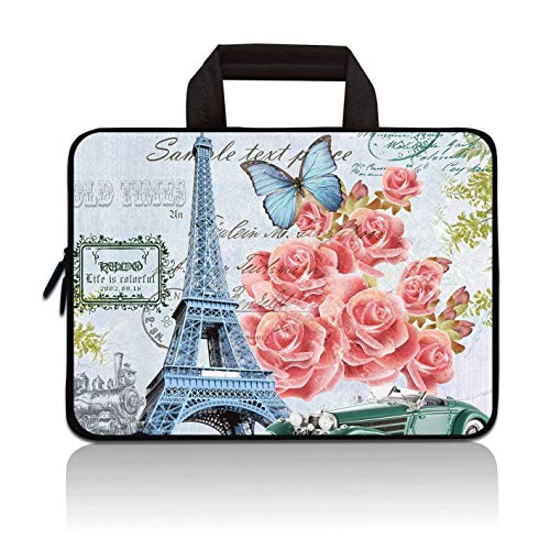 11 11.6 12 12.1 12.5 inch Laptop Carrying Bag Chromebook Case Notebook Ultrabook Bag Tablet Cover Neoprene Sleeve Fit Apple MacBook Air Samsung Acer HP DELL Lenovo Asus (Eiffel Tower) - color: Eiffel Tower