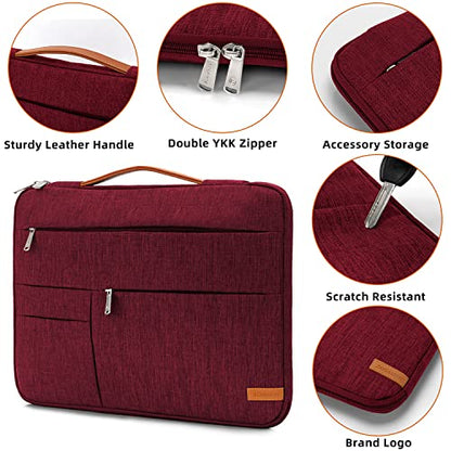 KINGSLONG 13.3 inch Laptop Sleeve Bag, Slim Shockproof Handbag, Computer Carrying Case Cover Compatible with MacBook Air/Pro,Acer Asus Dell HP Red - color: Red, size: 13 inch