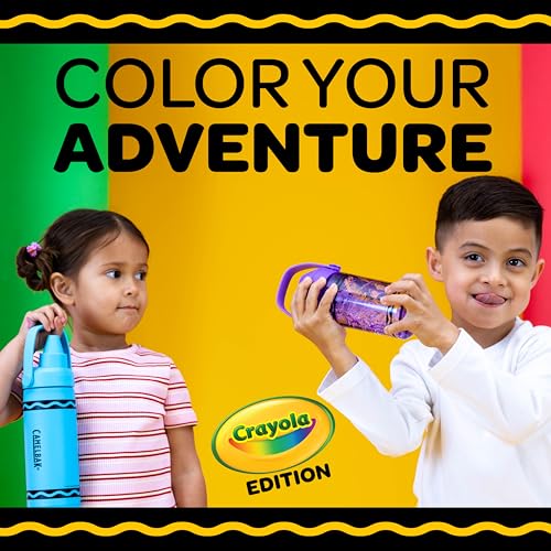 CamelBak Crayola Flip Straw Kids Water Bottle with Bite Valve, Tritan Renew Design for School and Everyday Use, 14oz, Cherry Red - color: Cherry Red