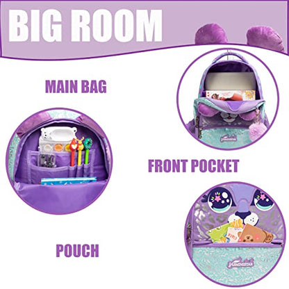 Rolling Backpack for Girls Kids Backpack with Wheels Roller Backpack with Wheels Set for Elementary Students Carry on Luggage Bookbag with Roller - color: Purple