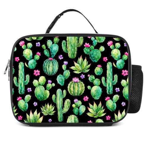 Cactus Lunch Box Insulated Reusable Lunch Bag Tote Cooler for Women Men Boy Girl School Work Office Picnic - color: Cactus