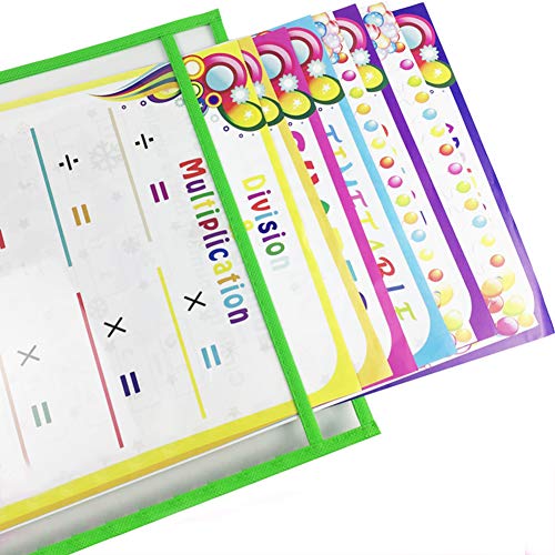 Dry Erase Pockets Sheet Protectors 30 Pack Reusable Oversized 10" x 13" Clear Durable Plastic Sleeves with 12 Pens, 4 Erasers and 2 Rings for Classroom Organization, Teacher and School Supplies