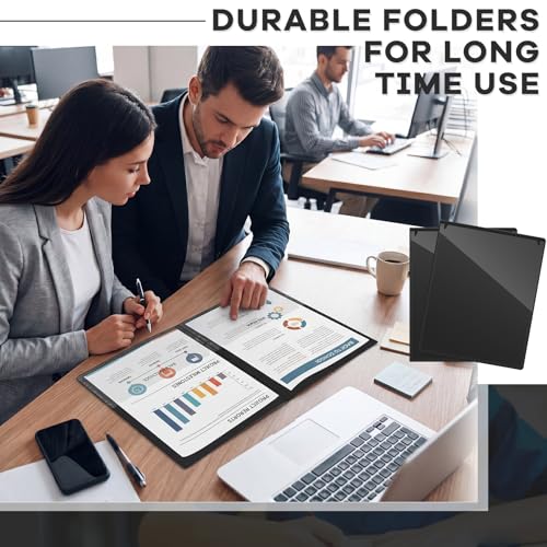 Henoyso 100 Pcs Folders Take Home Heavy Duty 2 Pocket Homework Folder for Students Parent Teacher Communication, 11.8 x 9.45 Inch(Black) - color: Black