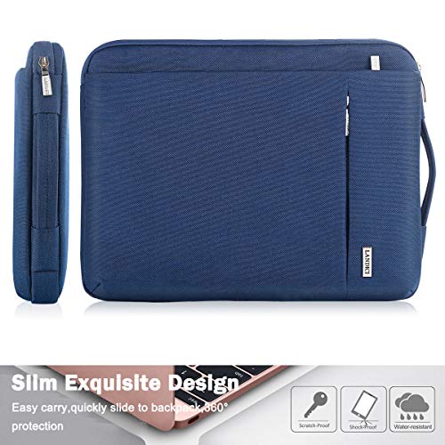 LANDICI 360° Protective Laptop Sleeve 13-14 Inch, Computer Bag Carrying Case for MacBook Air 13 M1/M2, MacBook Pro 13/14, Chromebook 14, Slim, Shockproof, Waterproof, Blue - color: Blue, size: 13-14 Inch