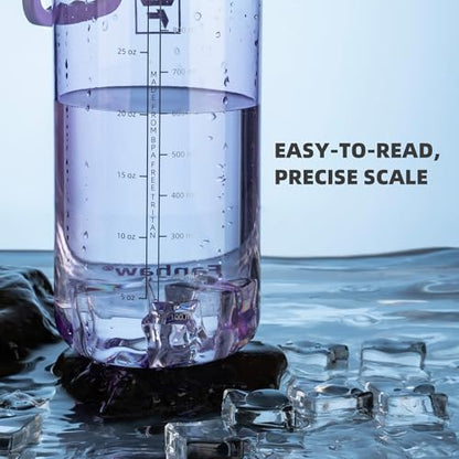 Fanhaw 32 oz Clear BPA-Free Tritan Water Bottle with Fast-Flow Spout Lid, BPA-Free & Leak-Proof Wide-Mouth Reusable Bottle for Gym, School & Office, Back to School Essentials (Amethyst) - color: Amethyst, style: 32 Ounces