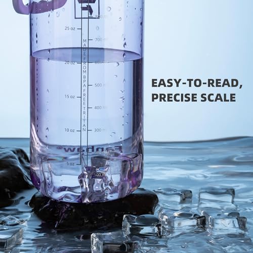 Fanhaw 32 oz Clear BPA-Free Tritan Water Bottle with Fast-Flow Spout Lid, BPA-Free & Leak-Proof Wide-Mouth Reusable Bottle for Gym, School & Office, Back to School Essentials (Amethyst) - color: Amethyst, style: 32 Ounces