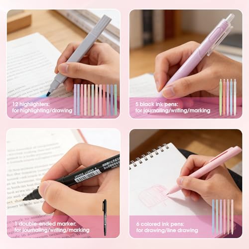 Pink Complete Bible Study Kit for Women with No Bleed Highlighters, Pens, Bible Tabs, Prayer Cards, Jesus Statue - Portable Journaling Supplies for Church, Home, Small Group Christian Gift
