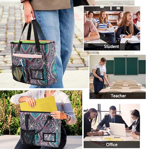 LoDrid Collapsible File Tote Bag with Handles for Letter Size Files, Totem | Portable File Organizer Box with 3 Built-in Boards for Letter Size Files, Document Storage Case for Office, Home, Travel